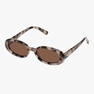 Le Specs Tortoiseshell Sunglasses with Oval Frames and Bronze Lenses